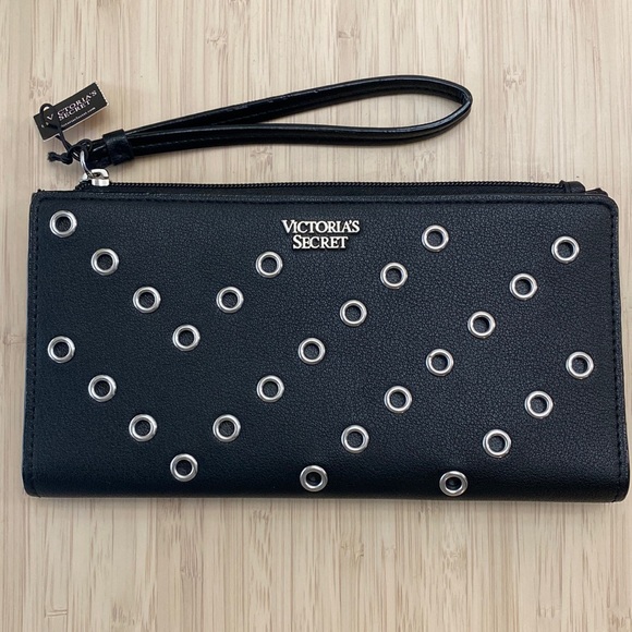 VICTORIA’S SECRET BLACK EYELET WALLET - Picture 1 of 4